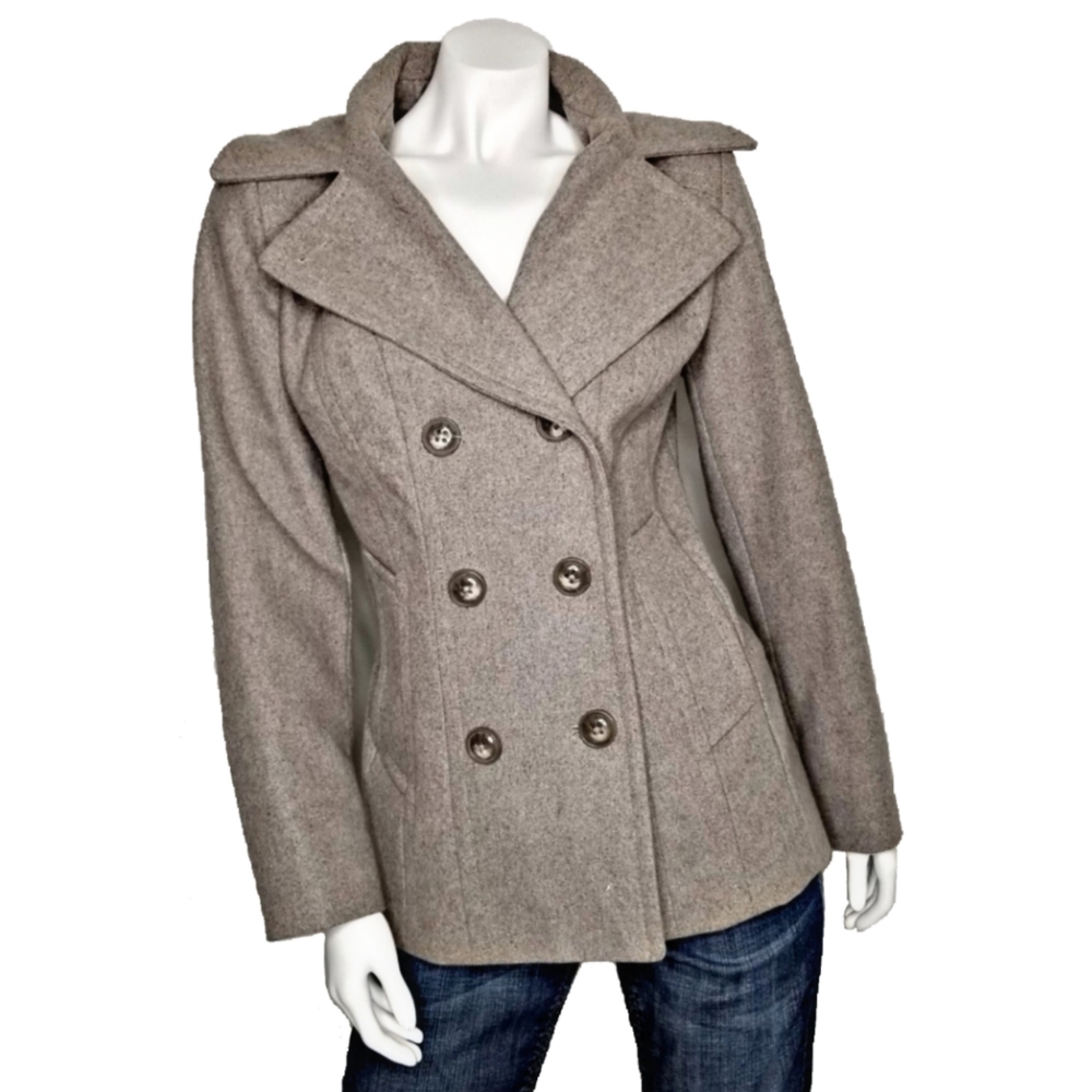 JASON KOLE Double Breasted Wool Blend Coat